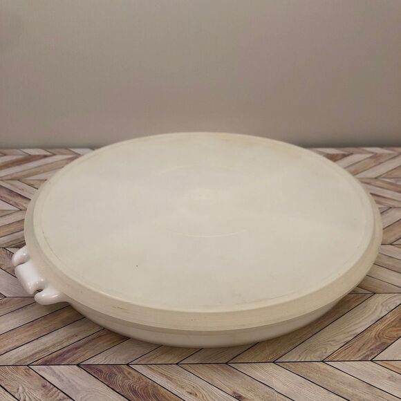 Tupperware Divided Party Susan Tray White #405-2 With Seal Lid #224-16 - Picture 1 of 11